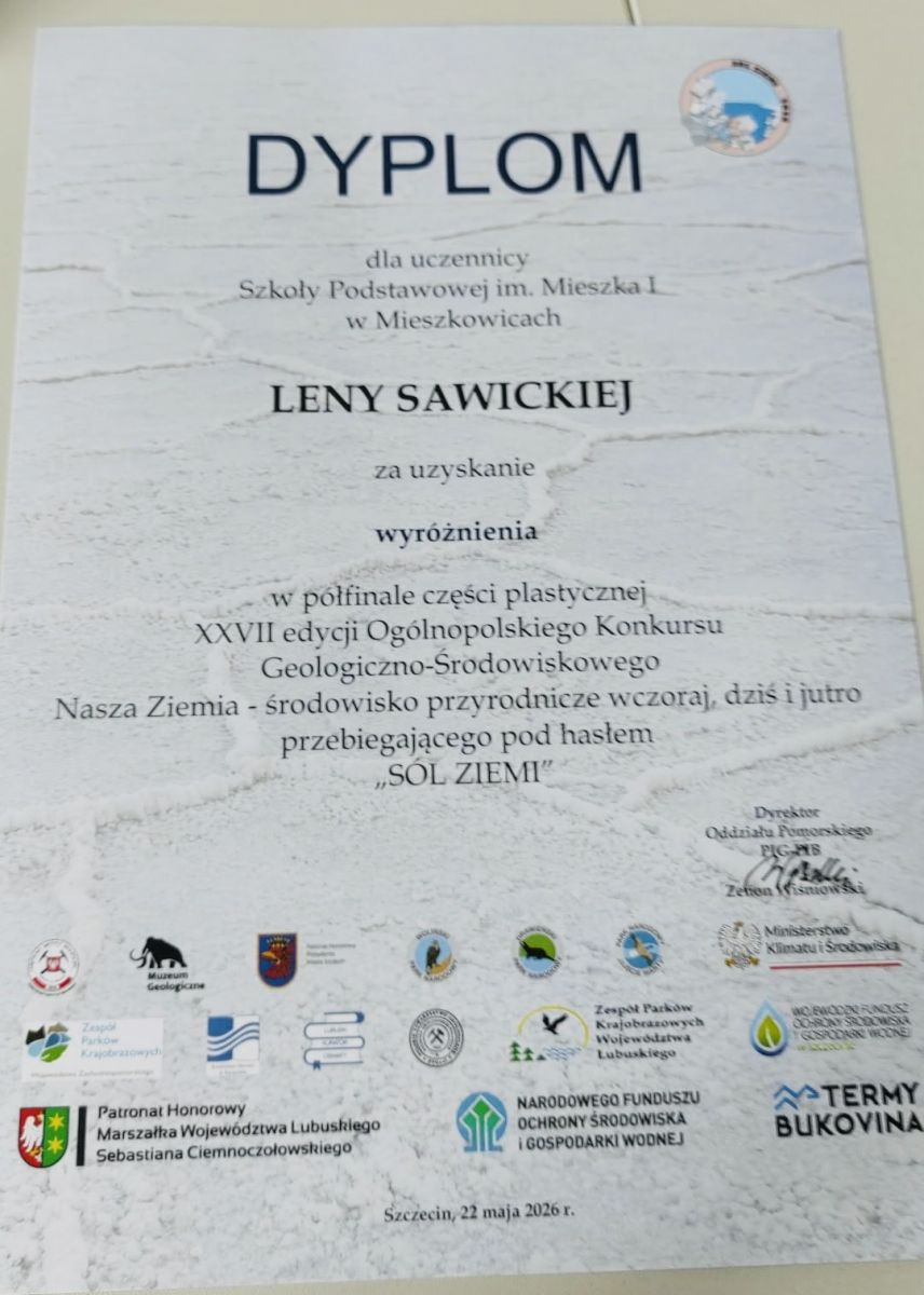 Zdjęcie: Wyróżnienie naszej uczennicy w ogólnopolskim konkursie plastycznym